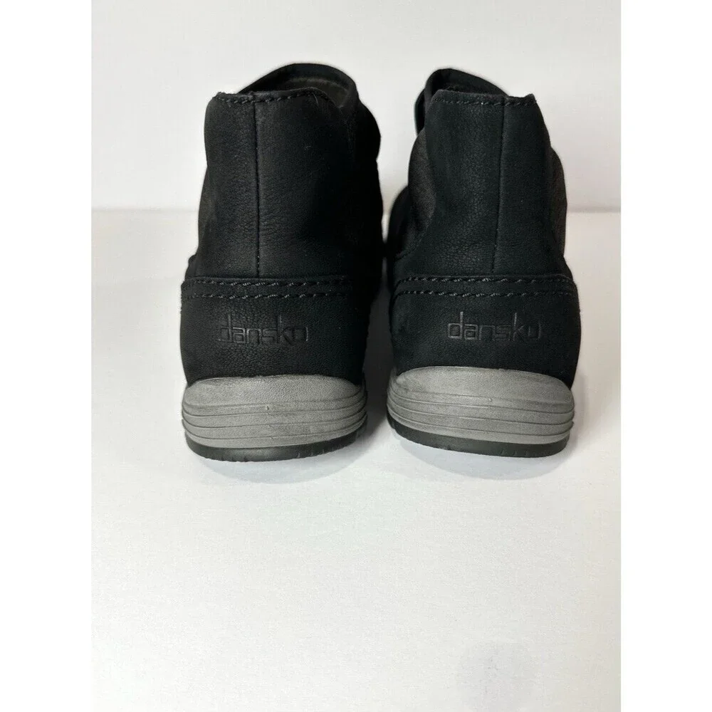 Dansko Lizette Black Waterproof Nubuck Leather Ankle Booties Womens EU Size 40